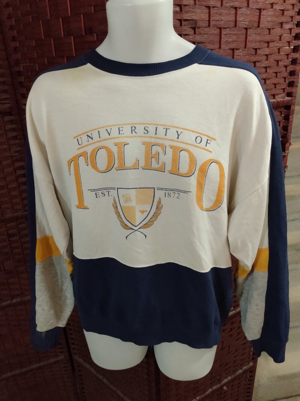 Share Vintage 90s University Of Toledo Sweatshirt Color Block Medium Rockets